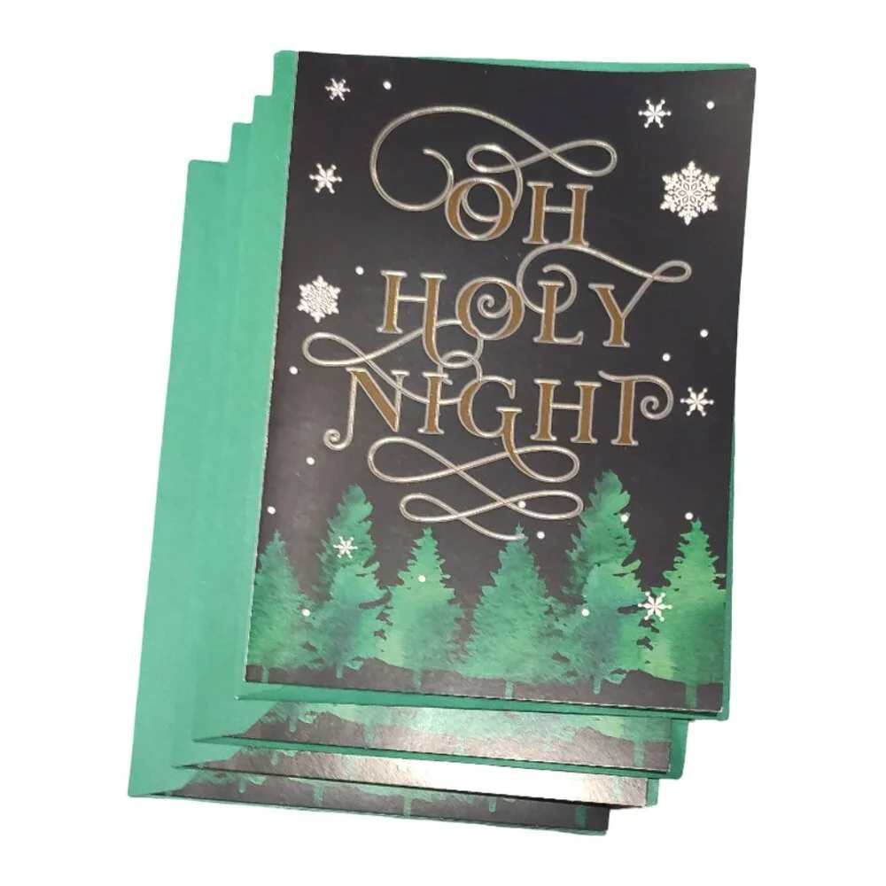 Set of 8 Christmas/Holiday Greeting Cards with Envelopes Hymn/Song Themed
